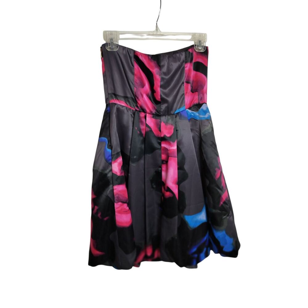 4400) Express Design Studio Multicolor Floral Lined Strapless Dress Size 4